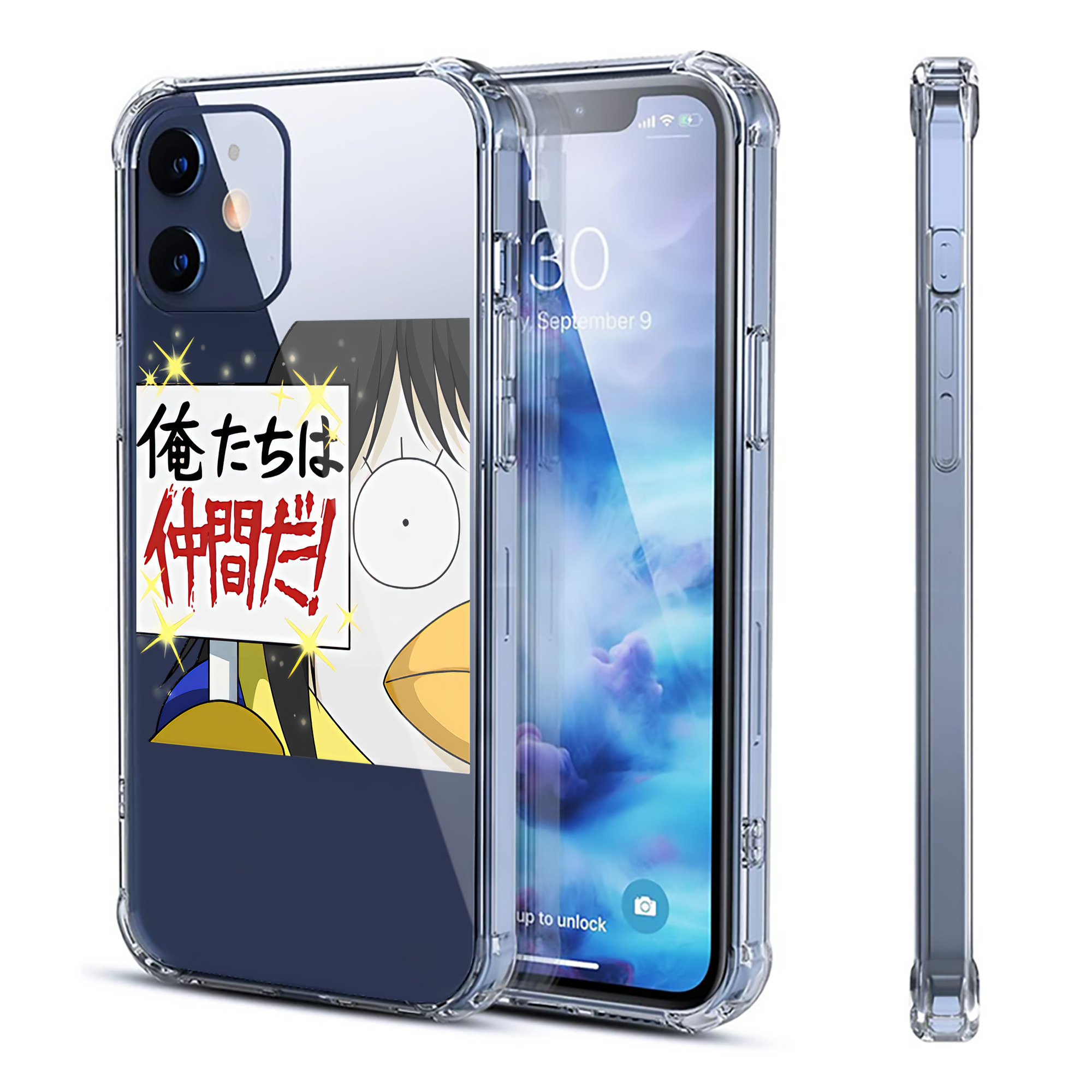 （画像用） ぎんたま 坂田銀時（さかたぎんとき） 神楽 志村新八（しむら しんぱち） GINTAMA Sakata Gintoki Kagura Shimura Shinpachi 【iPhone 12シリーズ対応】透明スマホケース（クリアソフトケース）